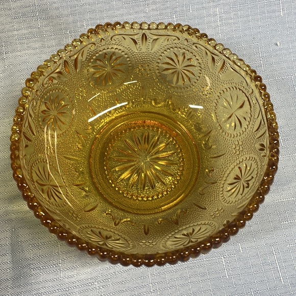 BROCKWAY 9" amber glass serving bowl and 5” bowl Concord - Picture 2 of 7
